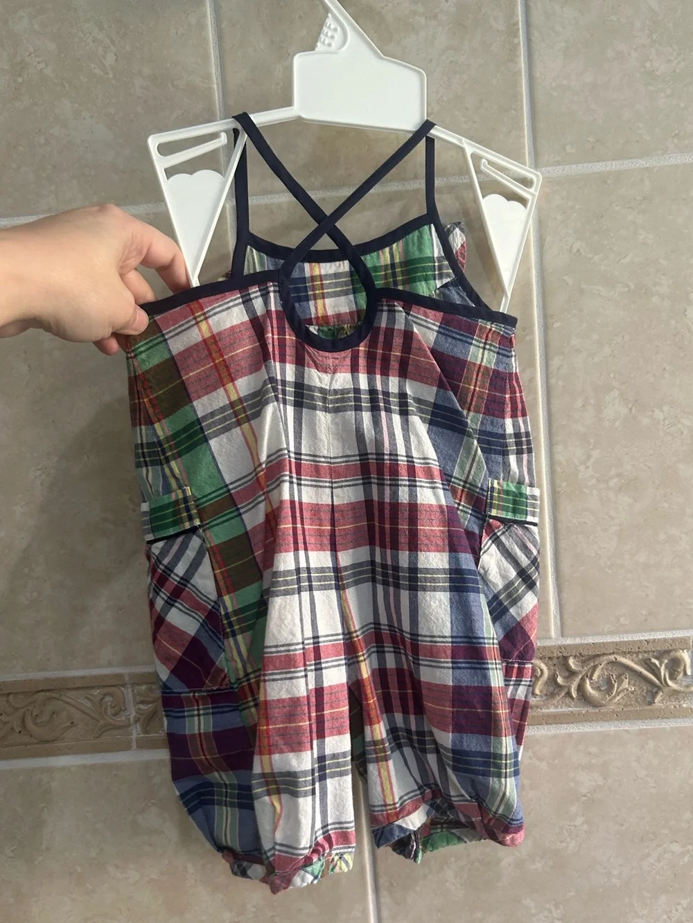 Ralph Lauren Plaid Romper Keyhole back